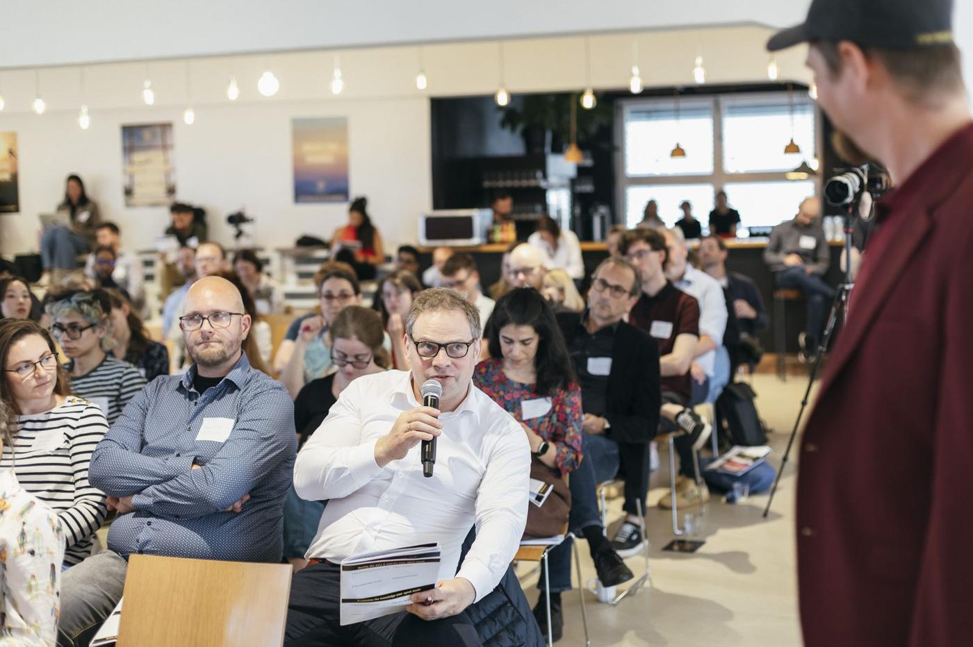 Audience asking questions