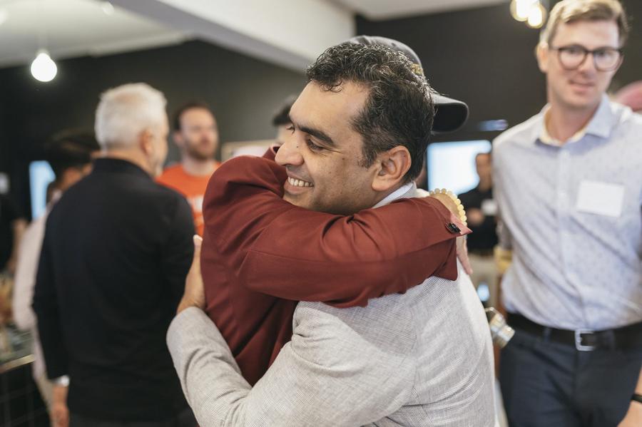 Leaders greeting each other